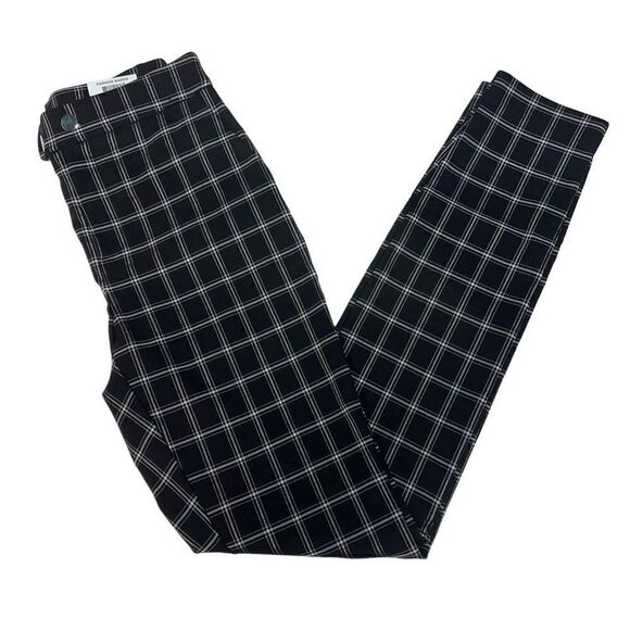INC International Concepts Pants Black White Plaid Mid Rise Straight Leg Size 4 - Picture 13 of 13